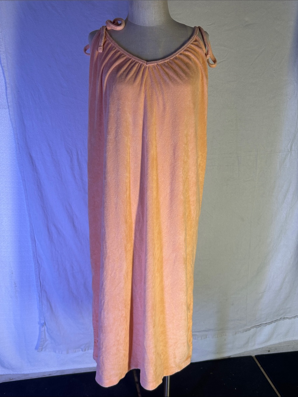 Old Navy Peach Tie-Shoulder Terry Sundress